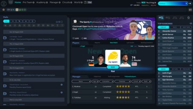 Tennis Manager PC Screenshot