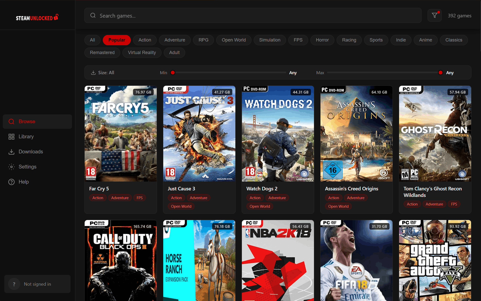 GOG Games Launcher — Browse thousands of games